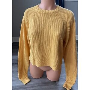 Hollister Yellow Gold Knit Cropped Sweater